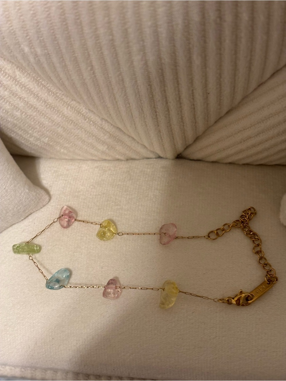 Delicate Pastel Glass Bead Bracelet in Pink, Yellow, Blue, Green